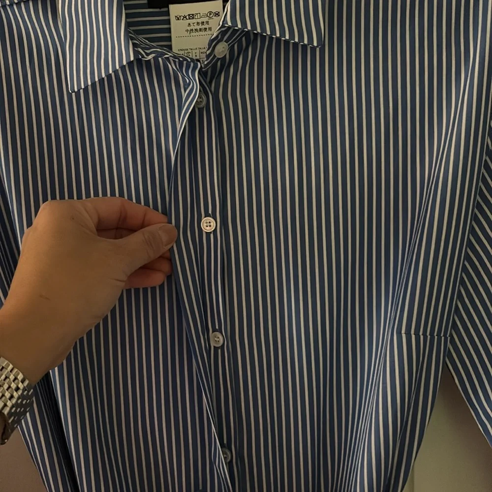 MaxMara Blue stripe Long Sleeve Dress - Picture 4 of 9